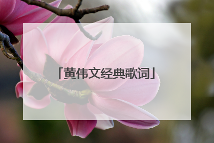 黄伟文经典歌词