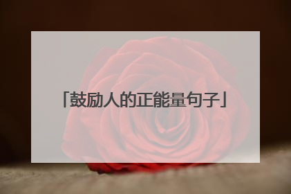 鼓励人的正能量句子