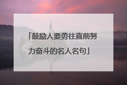 鼓励人要勇往直前努力奋斗的名人名句