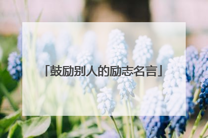 鼓励别人的励志名言
