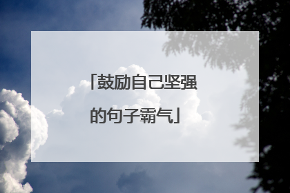 鼓励自己坚强的句子霸气