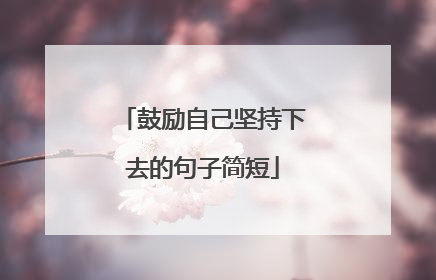 鼓励自己坚持下去的句子简短