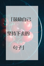 鼓励自己坚持下去的句子