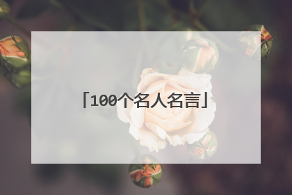 100个名人名言