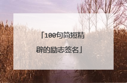 100句简短精辟的励志签名
