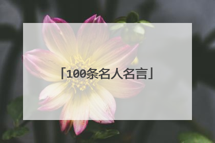 100条名人名言
