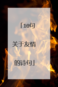 10句关于友情的诗句