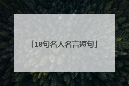 10句名人名言短句