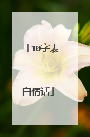 10字表白情话