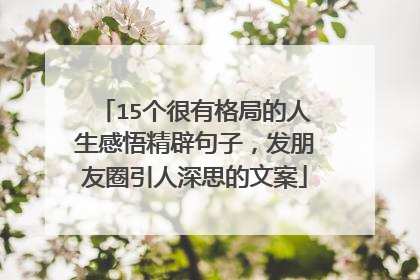 15个很有格局的人生感悟精辟句子,发朋友圈引人深思的文案