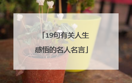 19句有关人生感悟的名人名言
