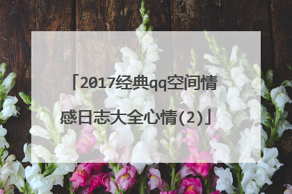 2017经典qq空间情感日志大全心情(2)