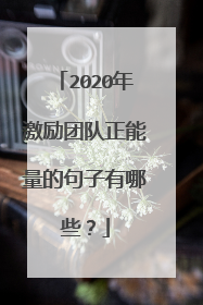 2020年激励团队正能量的句子有哪些?