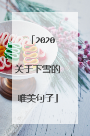 2020关于下雪的唯美句子