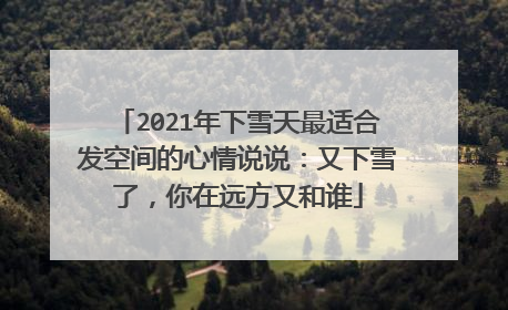 2021年下雪天最适合发空间的心情说说:又下雪了,你在远方又和谁