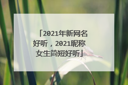 2021年新网名好听,2021昵称女生简短好听