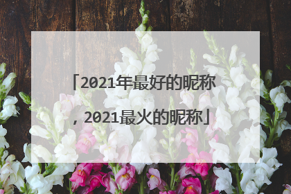 2021年最好的昵称,2021最火的昵称
