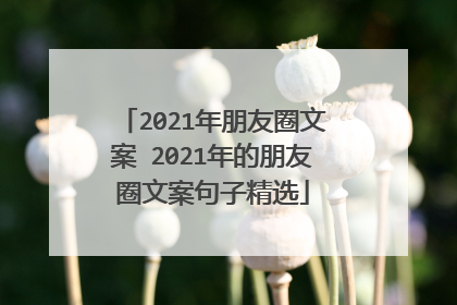 2021年朋友圈文案 2021年的朋友圈文案句子精选