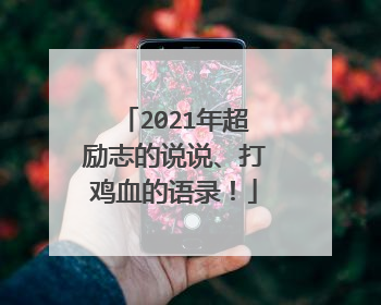 2021年超励志的说说、打鸡血的语录!