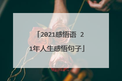 2021感悟语 21年人生感悟句子
