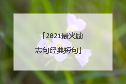 2021最火励志句经典短句