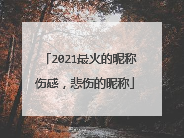2021最火的昵称伤感,悲伤的昵称