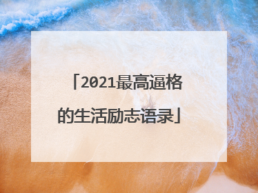 2021最高逼格的生活励志语录
