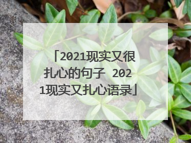 2021现实又很扎心的句子 2021现实又扎心语录