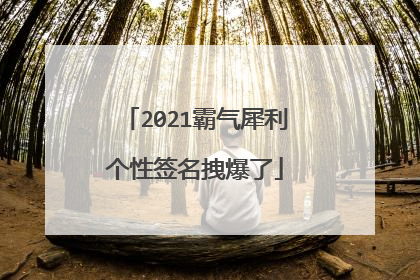 2021霸气犀利个性签名拽爆了