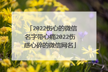 2022伤心的微信名字带心痛2022伤感心碎的微信网名