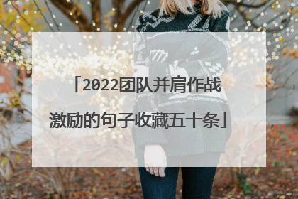 2022团队并肩作战激励的句子收藏五十条