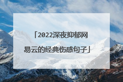 2022深夜抑郁网易云的经典伤感句子