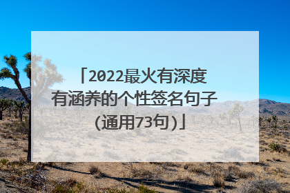 2022最火有深度有涵养的个性签名句子 (通用73句)