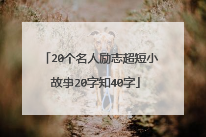 20个名人励志超短小故事20字知40字