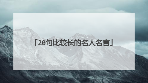 20句比较长的名人名言