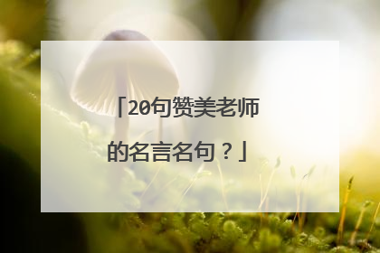 20句赞美老师的名言名句?