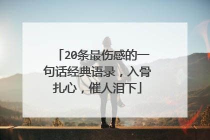 20条最伤感的一句话经典语录,入骨扎心,催人泪下
