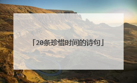 20条珍惜时间的诗句