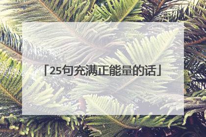 25句充满正能量的话