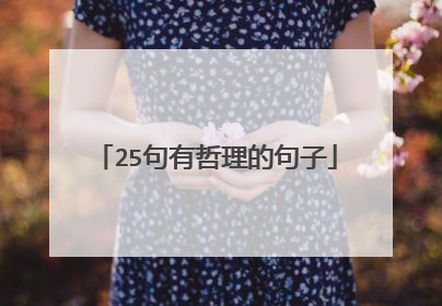 25句有哲理的句子