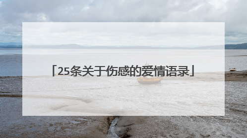 25条关于伤感的爱情语录