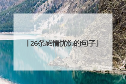 26条感情忧伤的句子