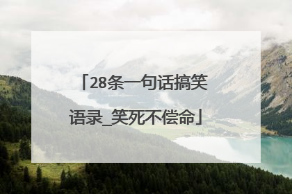 28条一句话搞笑语录_笑死不偿命