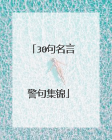 30句名言警句集锦