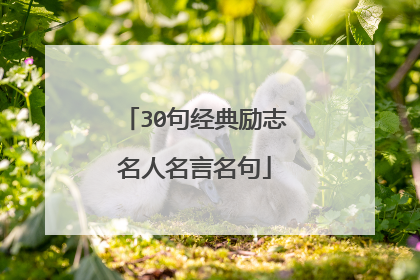 30句经典励志名人名言名句