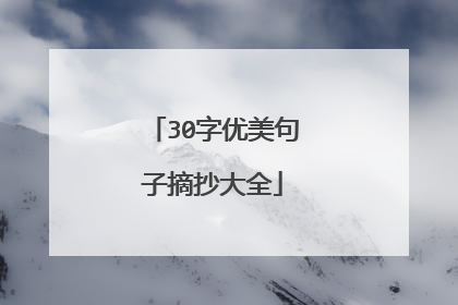 30字优美句子摘抄大全