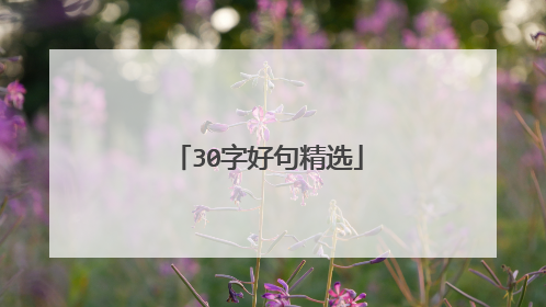 30字好句精选