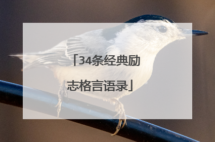 34条经典励志格言语录