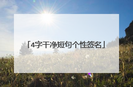 4字干净短句个性签名