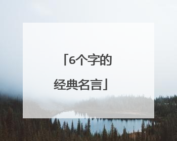 6个字的经典名言